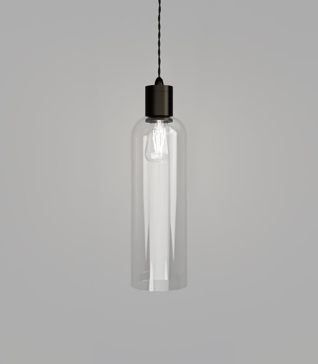 Parlour Elong Pendant Light Iron with Clear Glass Shade