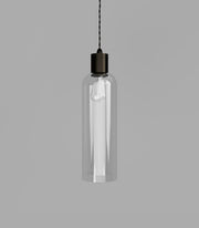 Parlour Elong Pendant Light Iron with Clear Glass Shade