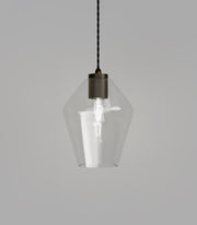 Parlour Geo Pendant Light Iron with Clear Glass Shade