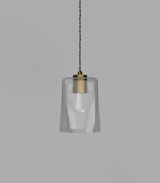 Parlour Glass Pendant Light Old Brass with Square/Round Glass Shade