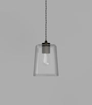 Parlour Glass Pendant Light Iron with Square/Square Glass Shade