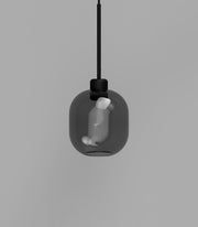 Parlour Lite Curve Pendant Light Black with Smoked Glass Shade