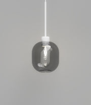 Parlour Lite Curve Pendant Light White with Smoked Glass Shade