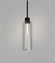 Parlour Lite Elong Pendant Light Black with Clear Glass Shade