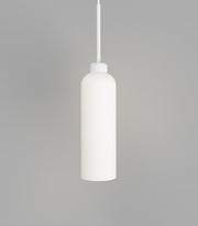 Parlour Lite Elong Pendant Light White with White Glass Shade