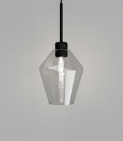 Parlour Lite Geo Pendant Light Black with Clear Glass Shade