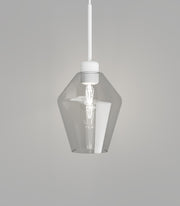 Parlour Lite Geo Pendant Light White with Clear Glass Shade
