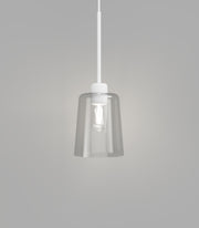 Parlour Lite Glass Pendant Light White with Round/Round Glass Shade