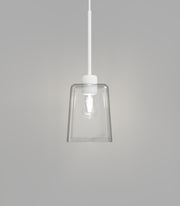 Parlour Lite Glass Pendant Light White with Square/Square Glass Shade