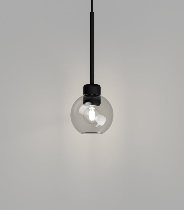 Parlour Lite Sphere Pendant Light Black with Clear Glass Shade