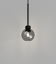 Parlour Lite Sphere Pendant Light Black with Smoked Glass Shade