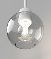 Parlour Lite Sphere Pendant Light White with Clear Glass Shade