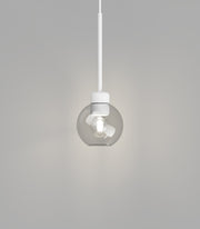 Parlour Lite Sphere Pendant Light White with Clear Glass Shade