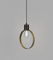 Parlour Ring Pendant Light Iron with Old Brass Ring