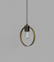 Parlour Ring Pendant Light Iron with Old Brass Ring