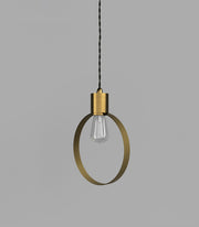 Parlour Ring Pendant Light Old Brass with Old Brass Ring