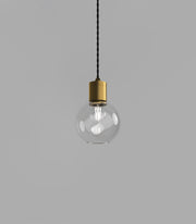 Parlour Sphere Pendant Light Old Brass with Clear Glass Shade