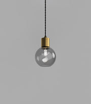 Parlour Sphere Pendant Light Old Brass with Smoke Glass Shade
