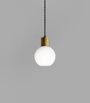 Parlour Sphere Pendant Light Old Brass with White Glass Shade