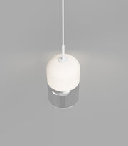 Stack Pendant Light White on Clear Glass