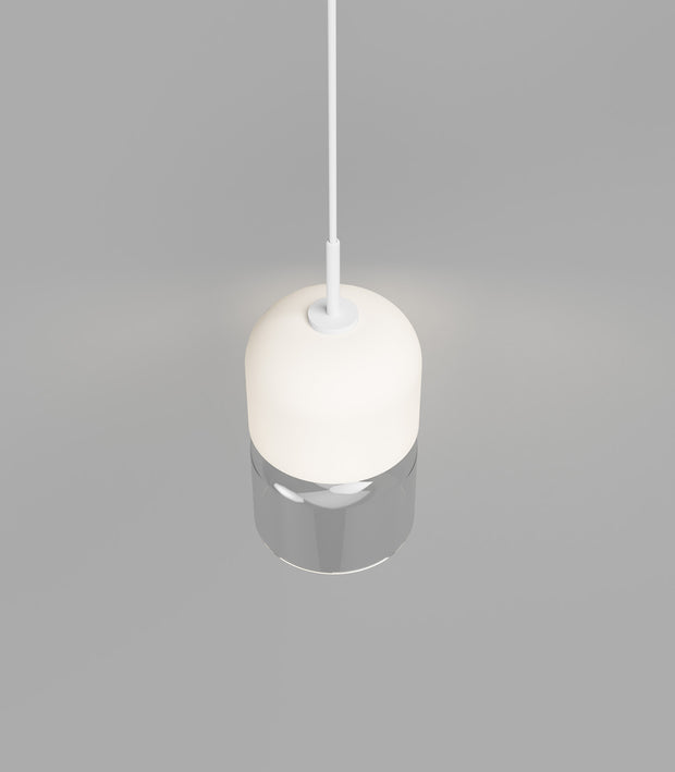 Stack Pendant Light White on Clear Glass