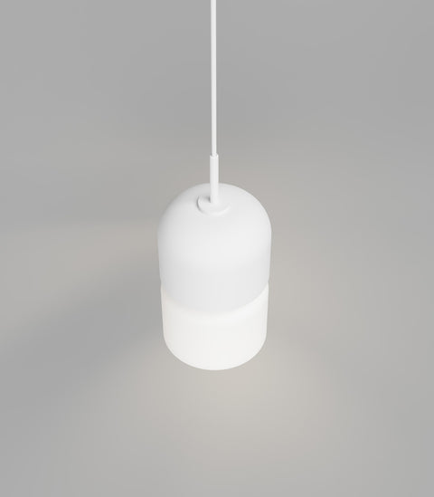 Stack Pendant Light White on White Glass