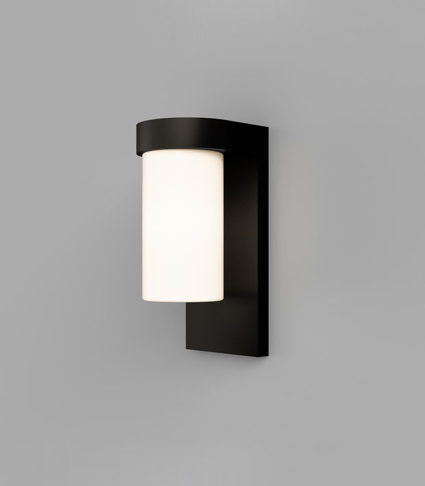 Tuva Outdoor Wall Light Old Bronze with White Flat Glass Shade