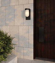 Tuva Outdoor Wall Light Old Bronze with White Rounded Glass Shade