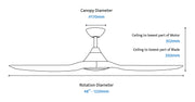 Cloudfan 48 Inch WiFi DC Ceiling Fan with 20W CCT LED Black with Koa Blades