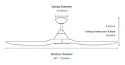 CloudFan 48 Inch WiFi DC Ceiling Fan White