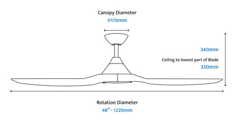 CloudFan 48 Inch WiFi DC Ceiling Fan White and Bamboo