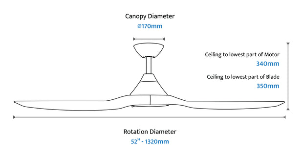 Cloudfan 52 Inch WiFi DC Ceiling Fan White with Koa Blades