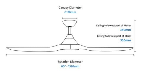 CloudFan 60 Inch WiFi DC Ceiling Fan White