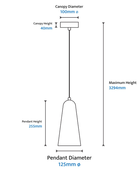Skua 5w LED CCT 255mm Black IP20 COB Beam Pendant