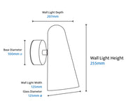 Skua 5w LED CCT 255mm Brushed Brass IP44 COB Beam Wall Light