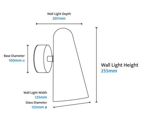 Skua 5w LED CCT 255mm Brushed Brass IP44 COB Beam Wall Light