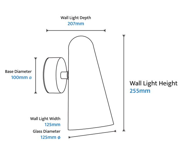 Skua 5w LED CCT 255mm Brushed Brass IP44 COB Beam Wall Light