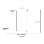 Aquila 24w LED CCT 1500mm Ash/ White Natural Timber Linear Pendant