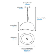 Cardinal Pendant Large 800mm White