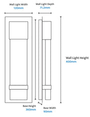Coot 12w LED CCT 400mm Bubble Glass IP65 White Wall Light