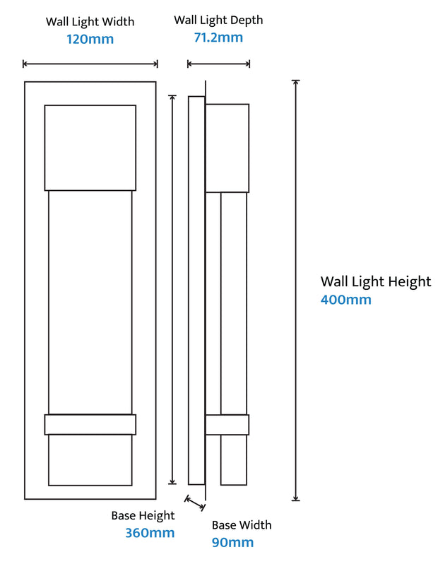 Coot 12w LED CCT 400mm Bubble Glass IP65 White Wall Light