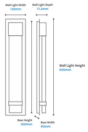 Coot 12w LED CCT 600mm Bubble Glass IP65 White Wall Light