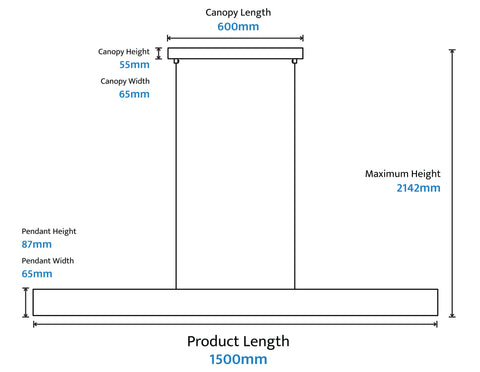 Inspire 40w LED CCT 1500MM Crafted Travertine Linear Pendant