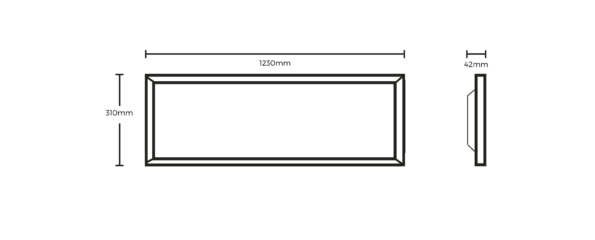 36w CCT LED Backlit Panel 1200mmx300mm White