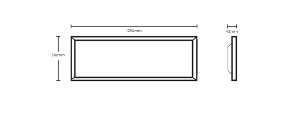 36w CCT LED Recess Mount Backlit Panel 1200mmx300mm White