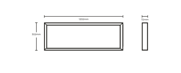 36w CCT LED Surface Mount Backlit Panel 1200mmx300mm White