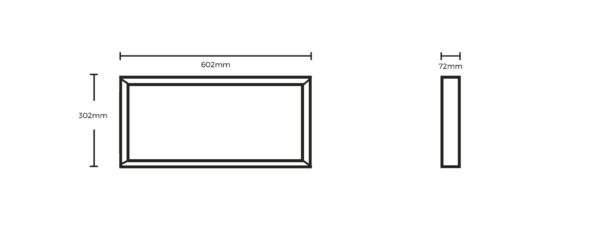 Surface Mount Frame to Suit 600mm x 300mm Panel White