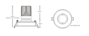 12W 24deg warm white adjustable curved LED downlight