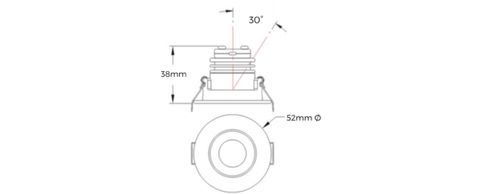 4.5w Mini Adjustable Mini Downlight Warm White 45mm Cut Out White