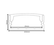 Aluminium extrusion channel 10 x 23.5mm wide 2m length